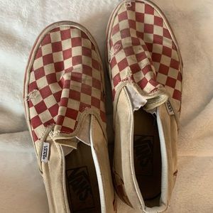 Red Checkered Slip on Vans